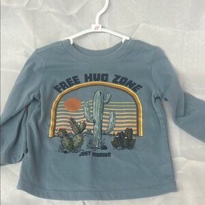 Garanimals Blue 'Free Hug Zone' Cactus Long Sleeve Tee